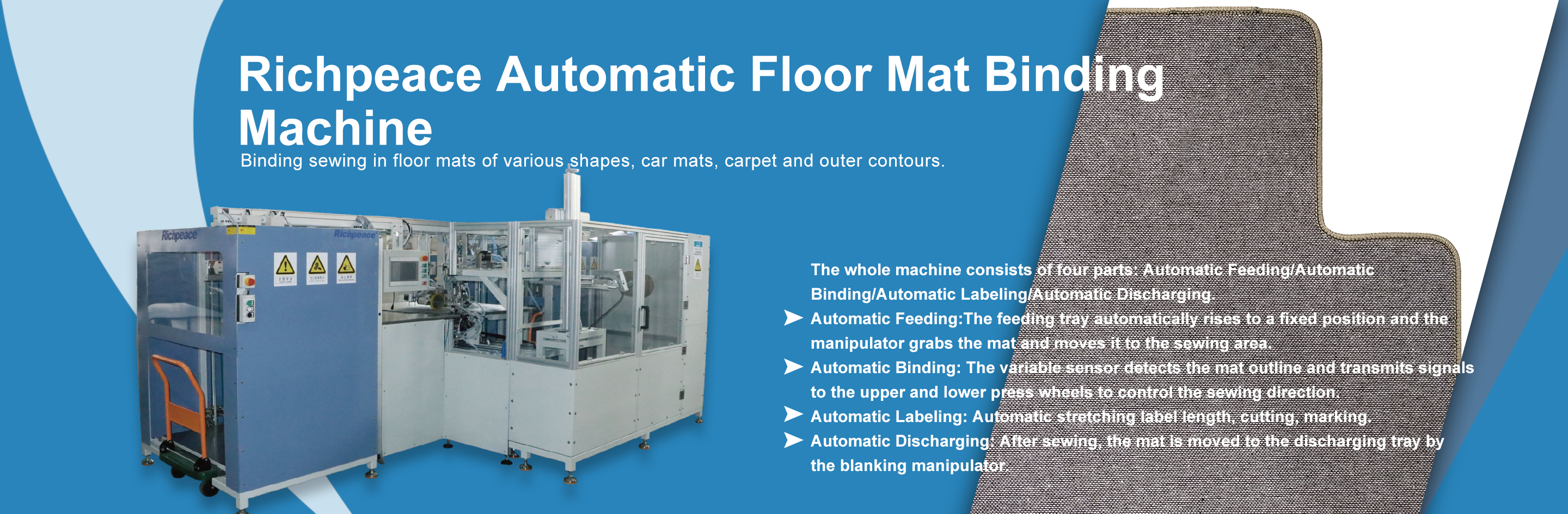 Richpeace Automatic Floor Mat Binding Machine