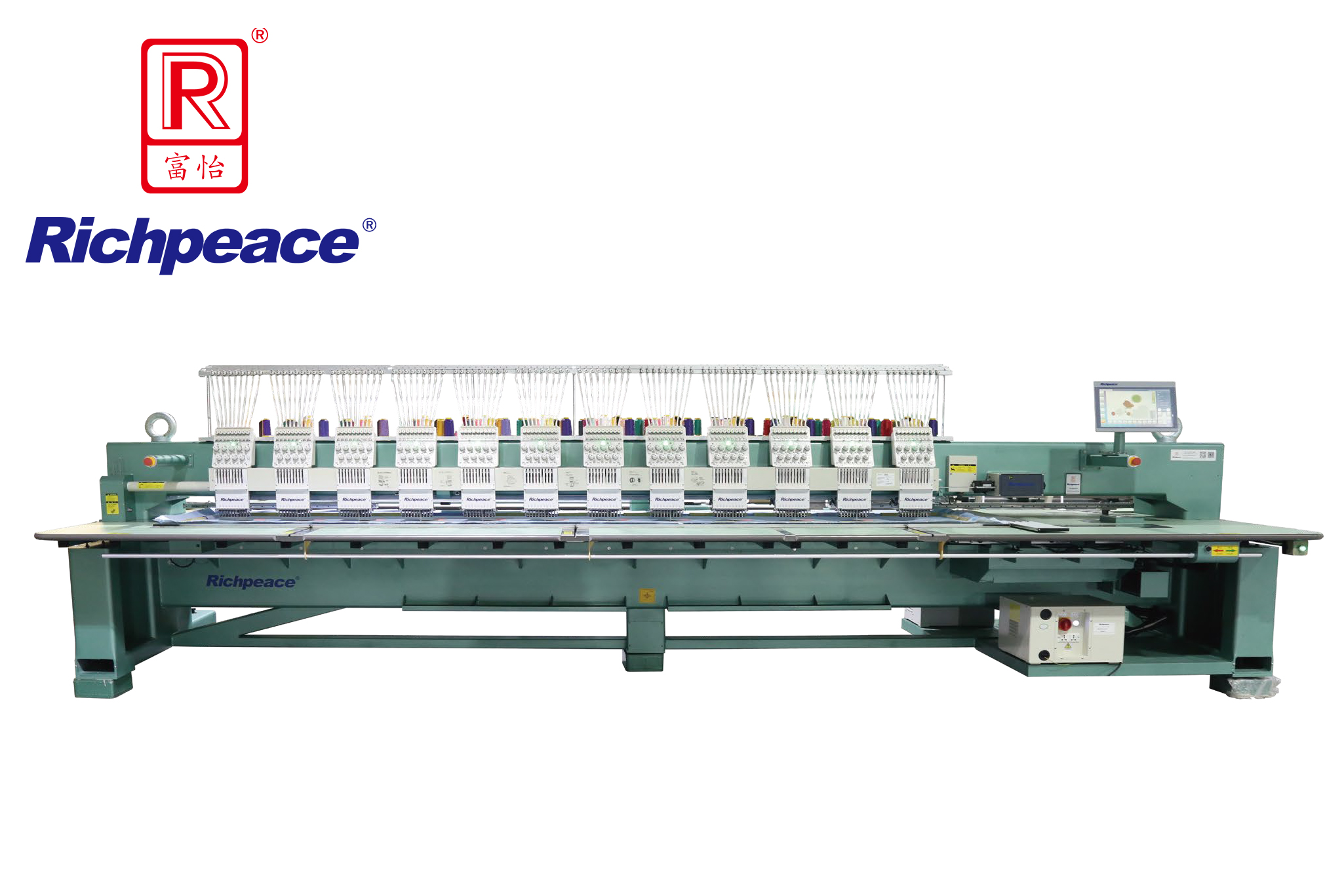 12 Heads Embroidery Machine(Optional 4 colors / 6 colors / 9 colors / 12 colors / 15 colors, according to machine heads distance)