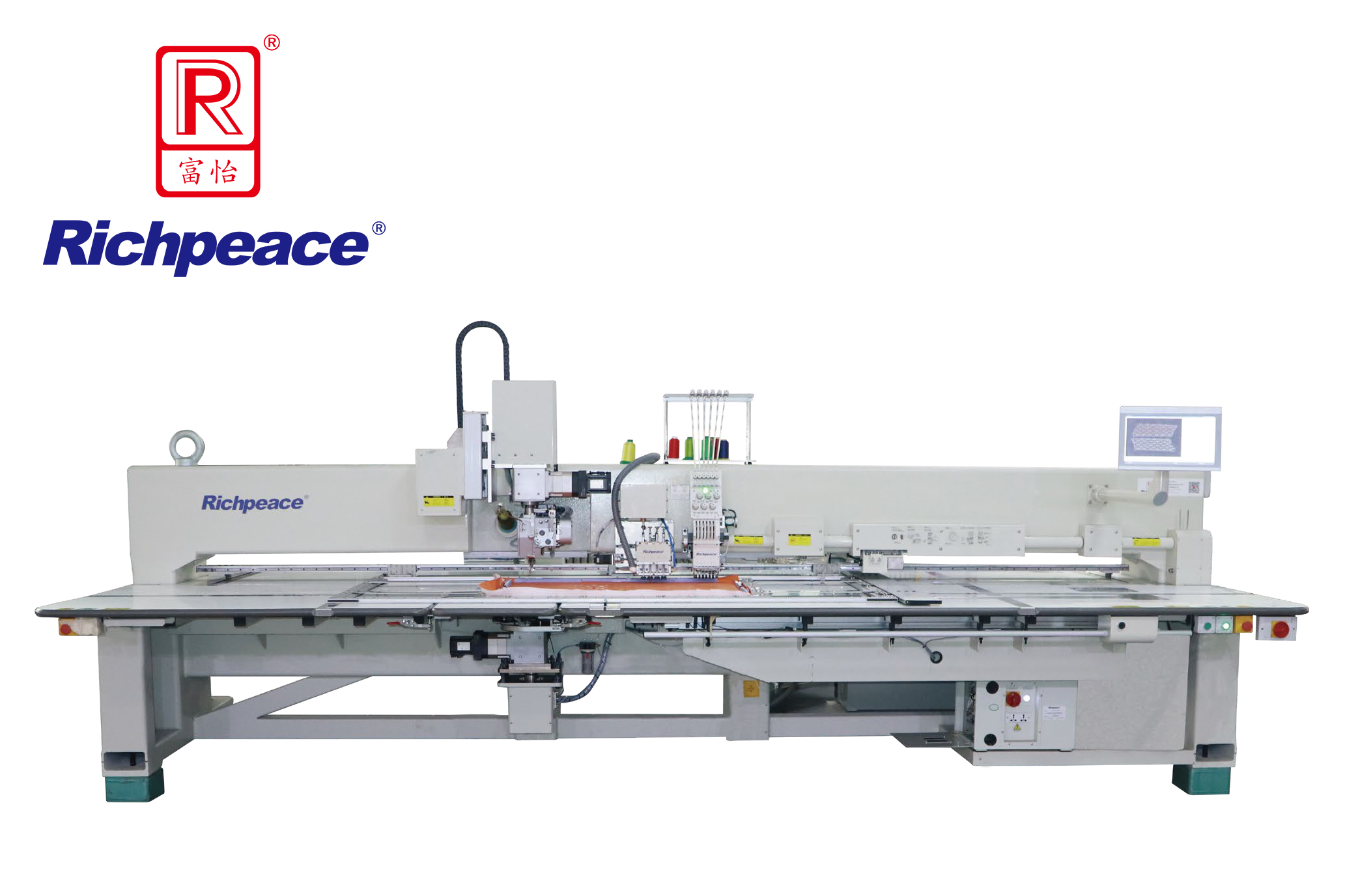 Richpeace Automatic Perforation + Embroidery+ Sewing(Rotating Head) Machine