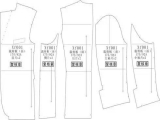 Clothing cutting model put the seam, markings and text labels
