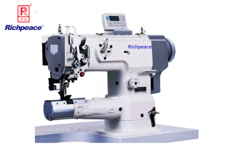 Direct drive post bed type on-off right cutting compound feed sewing machine