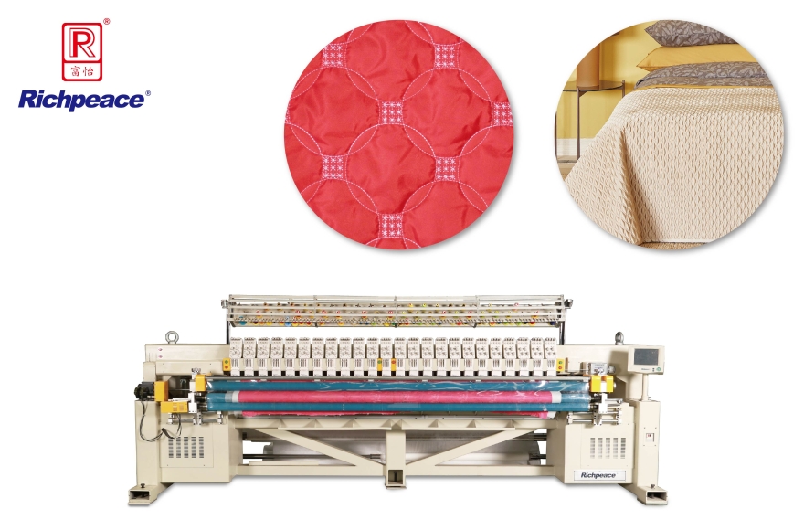 Richpeace Computerized Multi-color Single Roll Quilting and Embroidery Machine