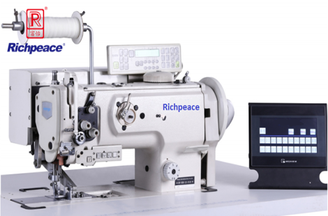 Program control, differential, abutted seam sewing machine