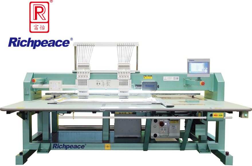 2 Heads Embroidery Machine(Optional 4 colors / 6 colors / 9 colors / 12 colors / 15 colors, according to machine heads distance)