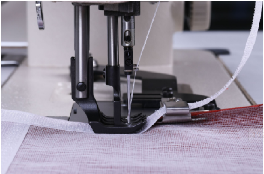 Auto trimming Velcro attaching sewing machine