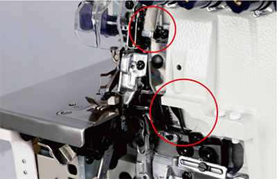 Direct drive heavy material differential overlock sewing machine