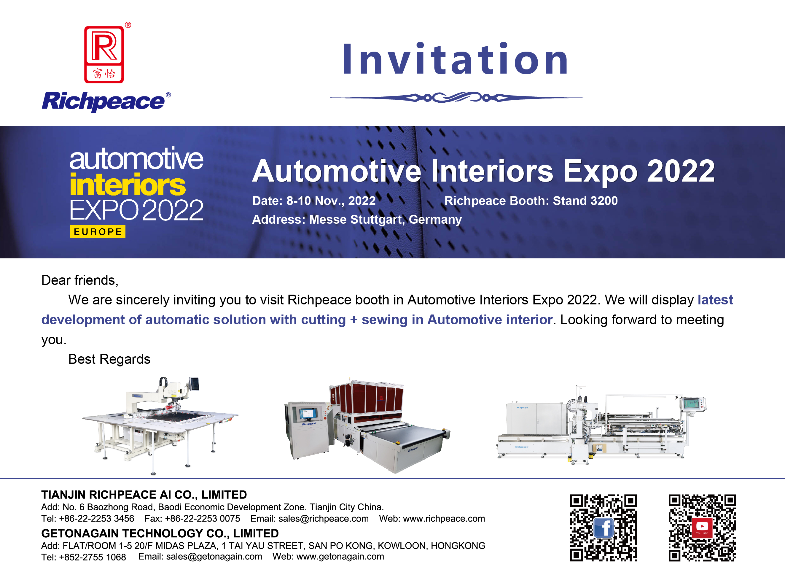 Richpeace has successfully finished the Automotive Interiors EXPO2022 in Stuttgart