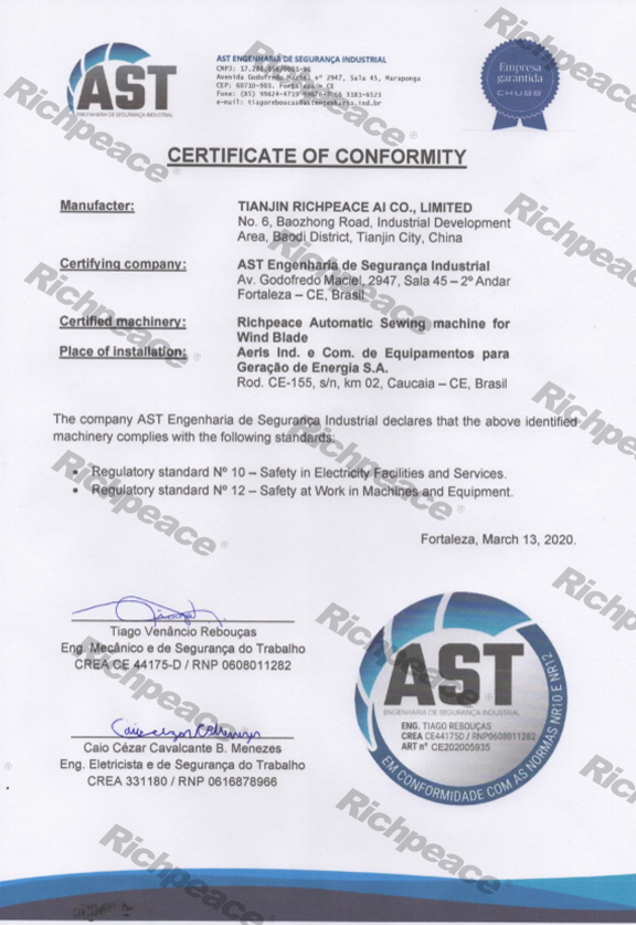Certificate of Conformity